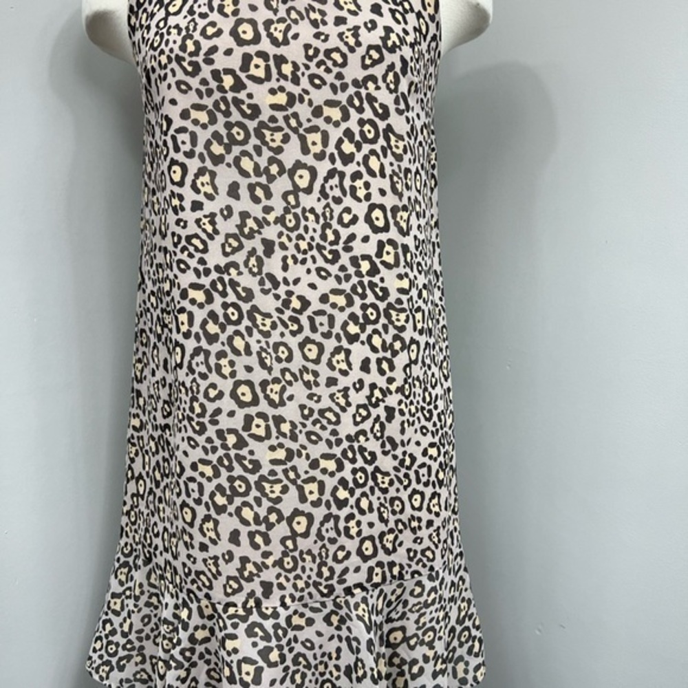 Loft Tan Ruffle Cheetah Dress - Picture 3 of 11